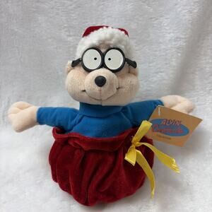 Alvin and The Chipmunks Vintage Simon Santa Claus Christmas Gift Plush Stuffed